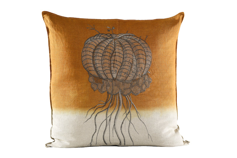 Melon Euphorbia Embroidered Cushion