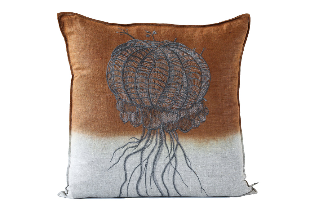 Melon Euphorbia Embroidered Cushion