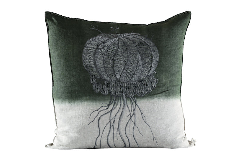 Melon Euphorbia Embroidered Cushion