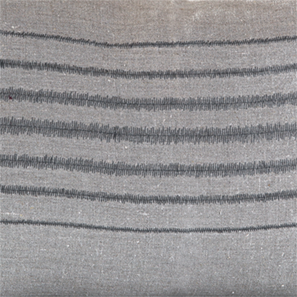 Charcoal Stripe Embroidered Throw