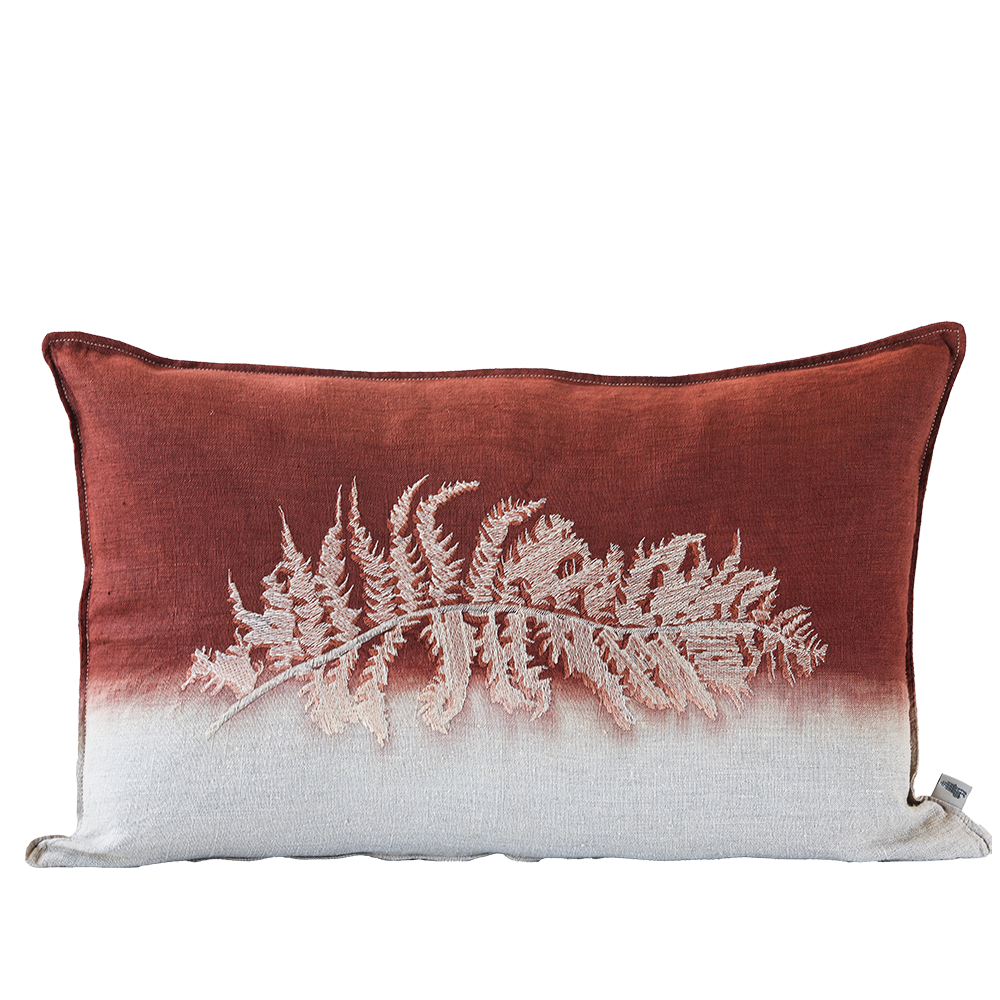 Fern 3 Embroidered Cushion