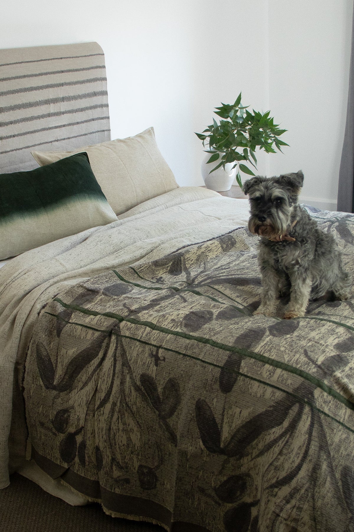 Green Watercolour Jacquard Throw