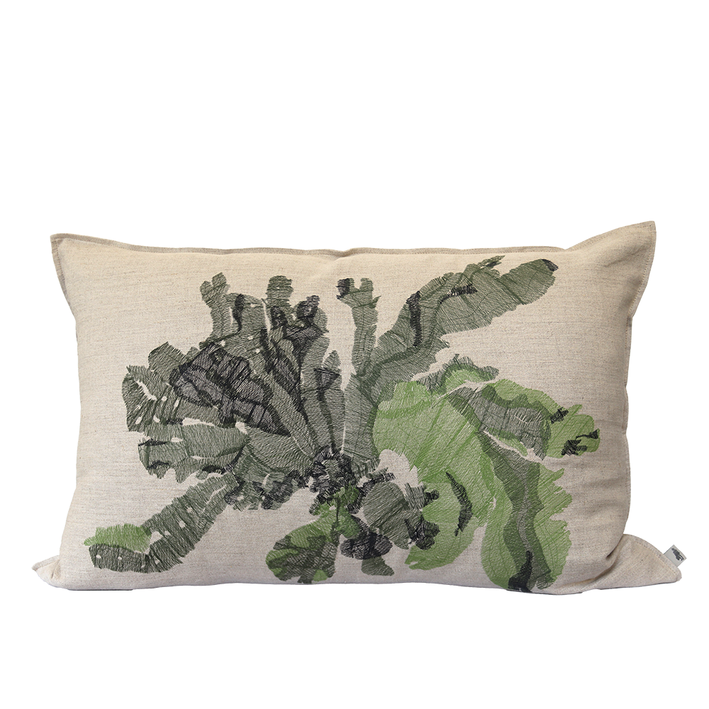 Nitiphyllum Green Embroidered Cushion