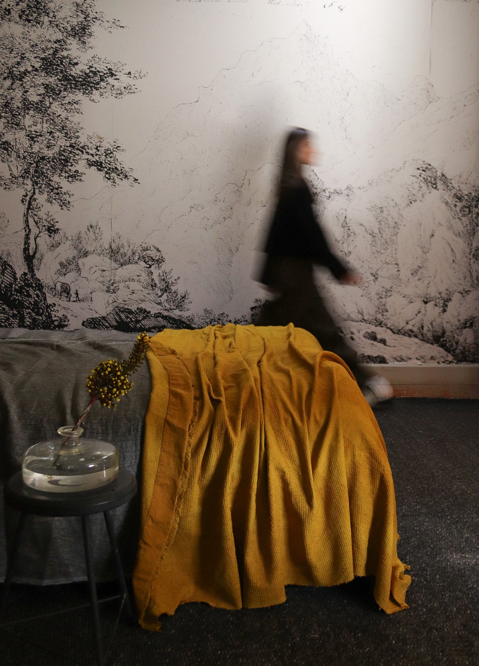 Overdyed Watercolour Jacquard Throw