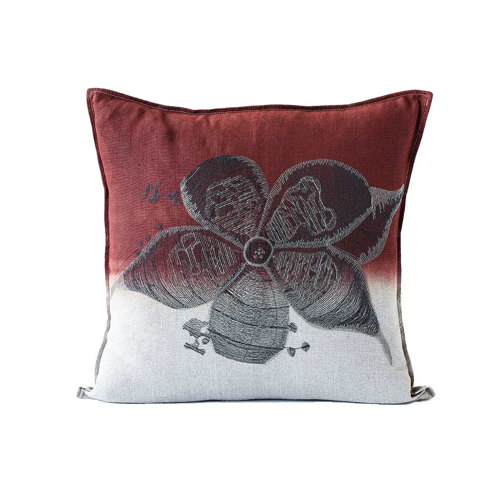 Stapelia Embroidered Cushion