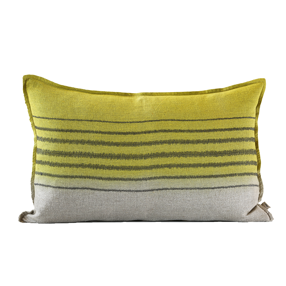 Stripe Charcoal Embroidered Cushion
