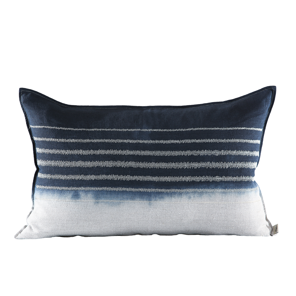 Stripe Stone Embroidered Cushion