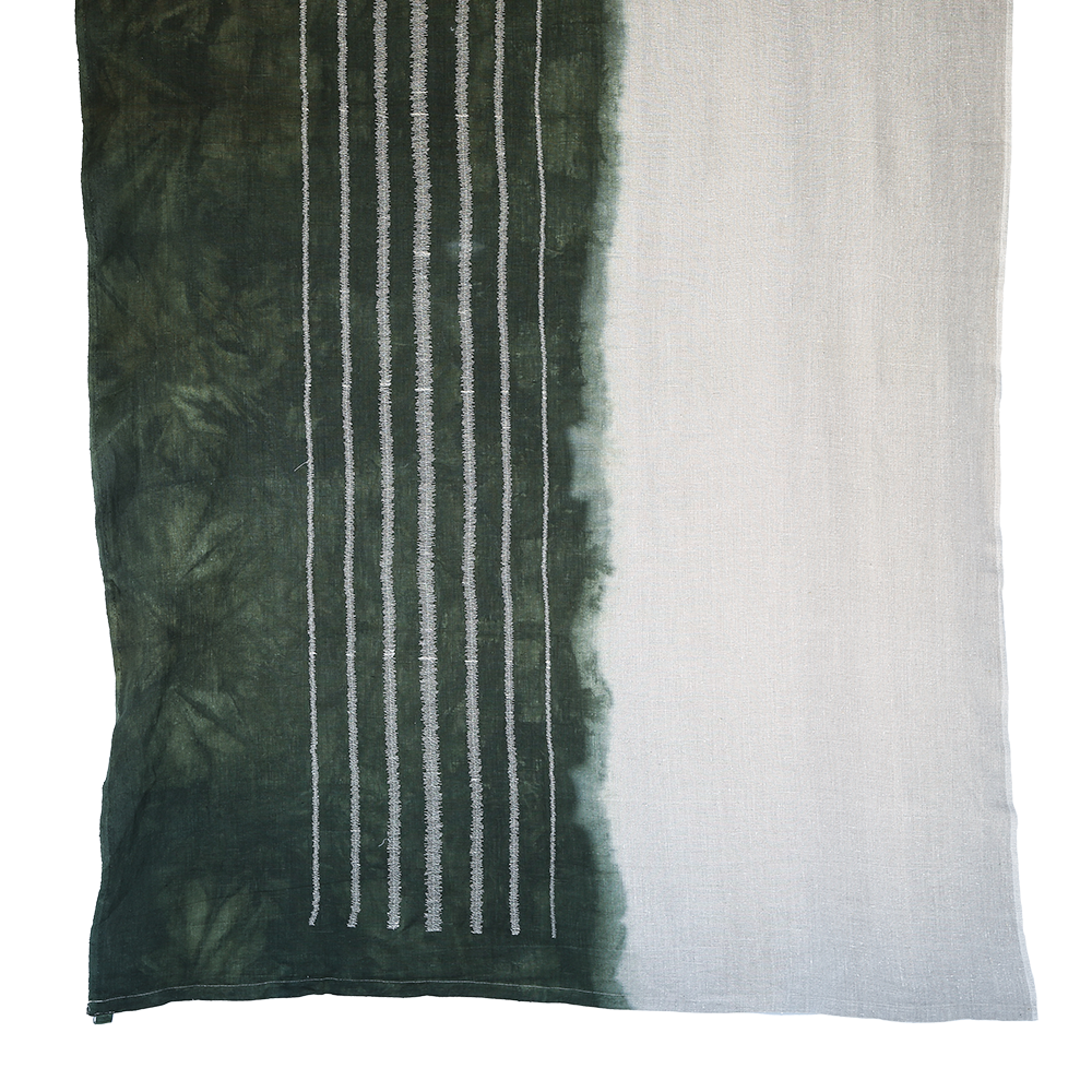 Stone Stripe Embroidered Throw