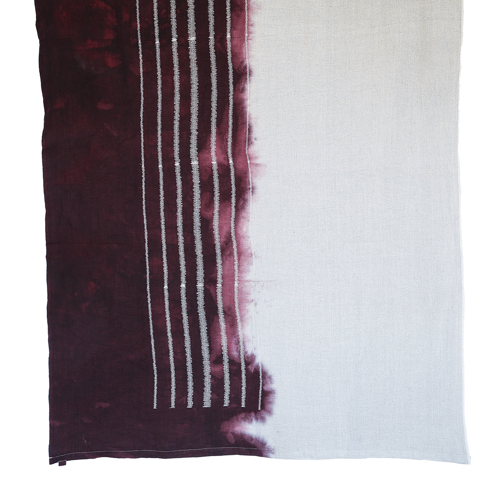 Stone Stripe Embroidered Throw