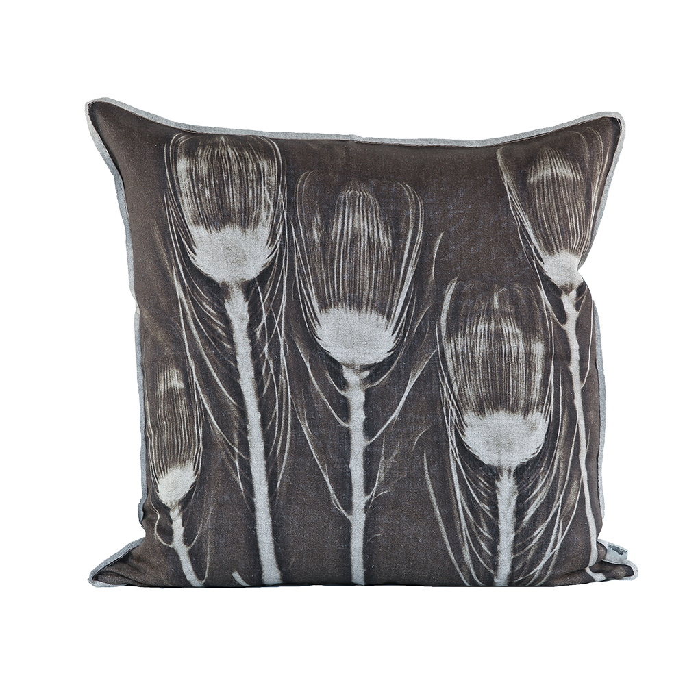 Will's Rust Protea Cushion, Printed