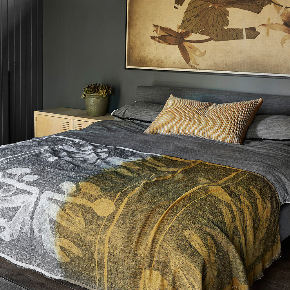 Charcoal Watercolour Jacquard Throw