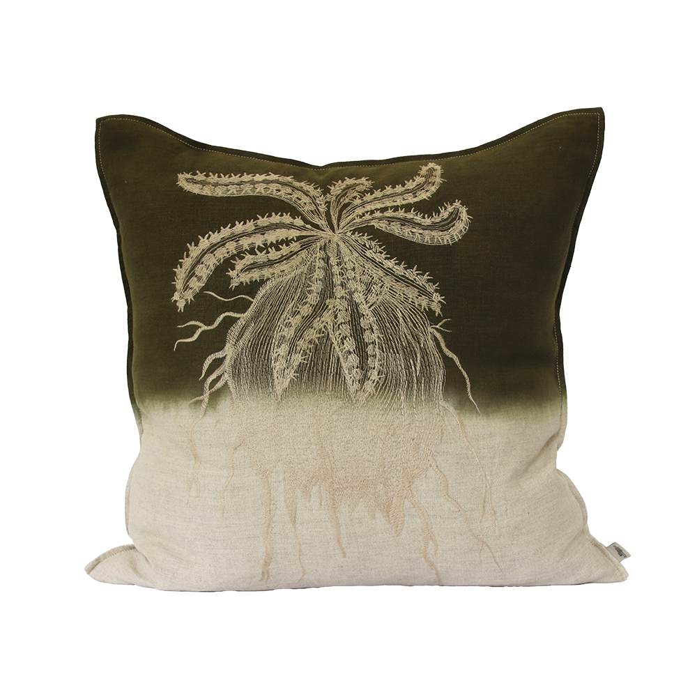 Caterpillar Euphorbia Embroidered Cushion