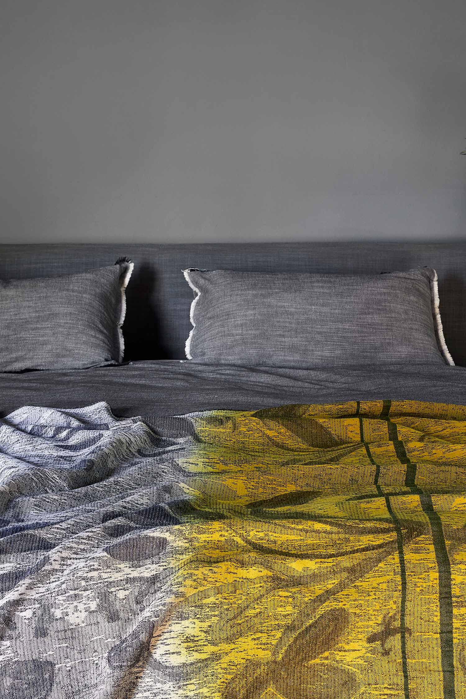 Green Watercolour Jacquard Throw