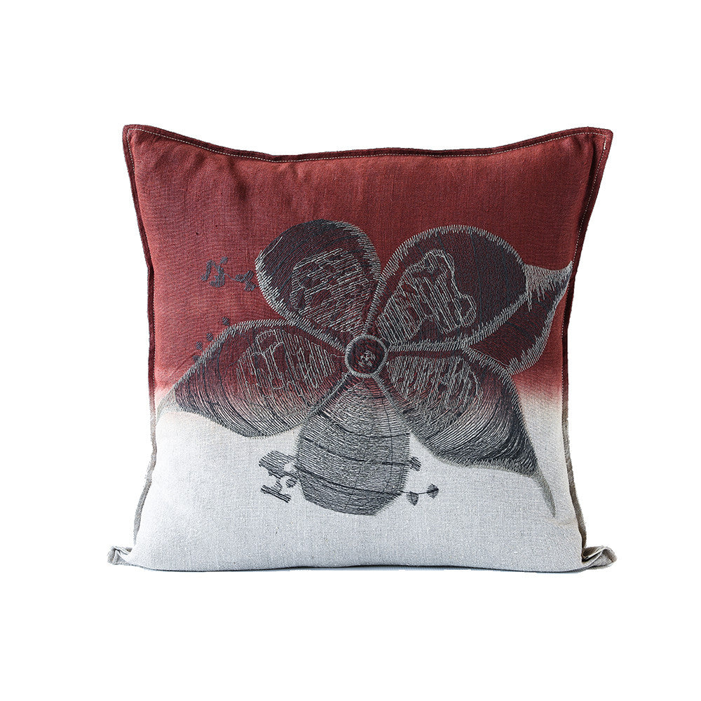 Stapelia Embroidered Cushion