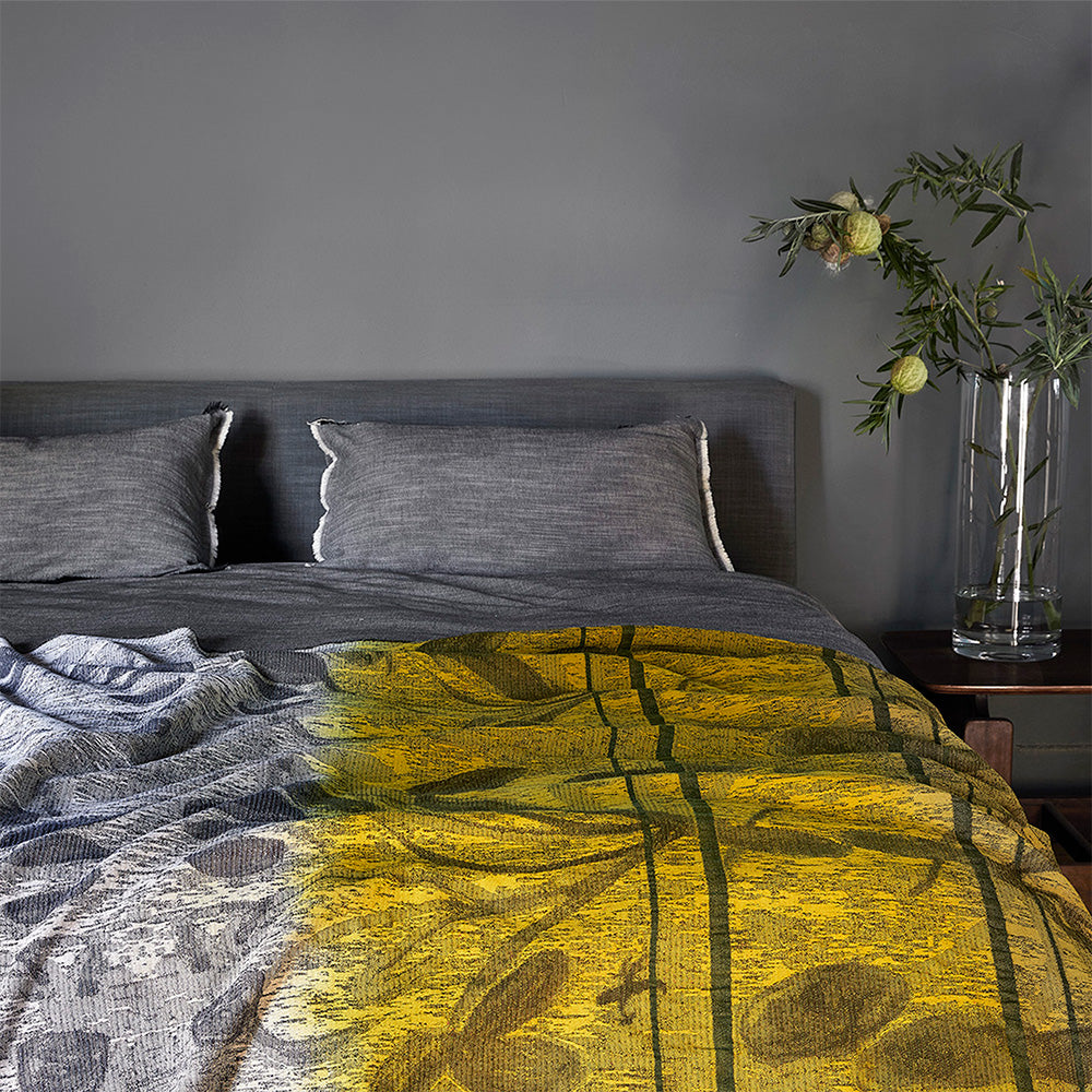 Green Watercolour Jacquard Throw