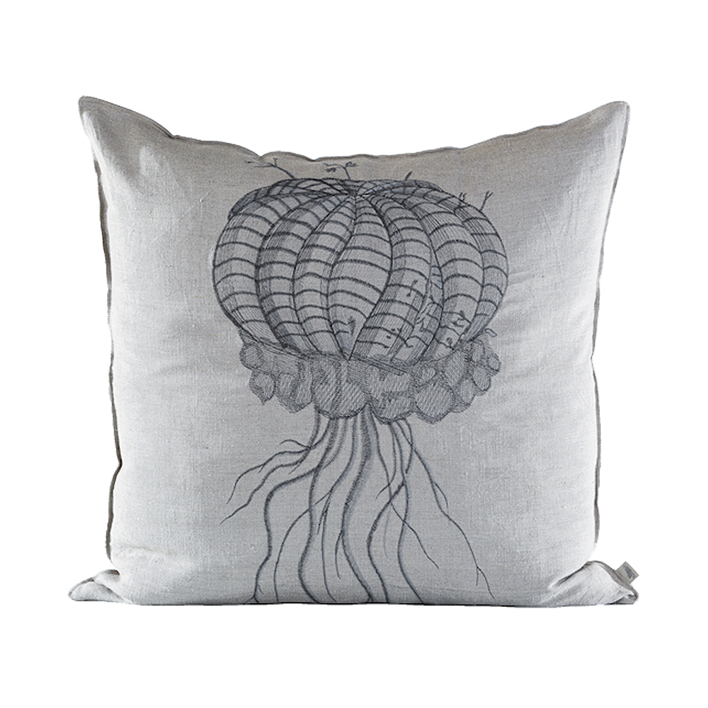 Melon Euphorbia Embroidered Cushion