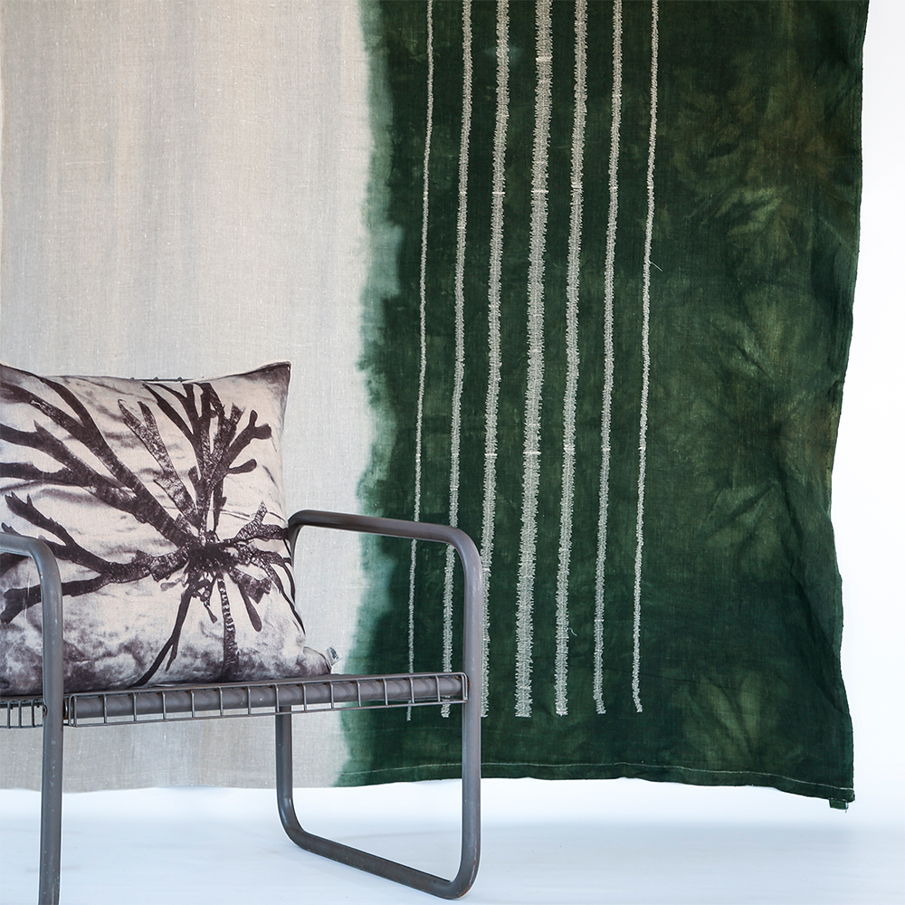 Stone Stripe Embroidered Throw