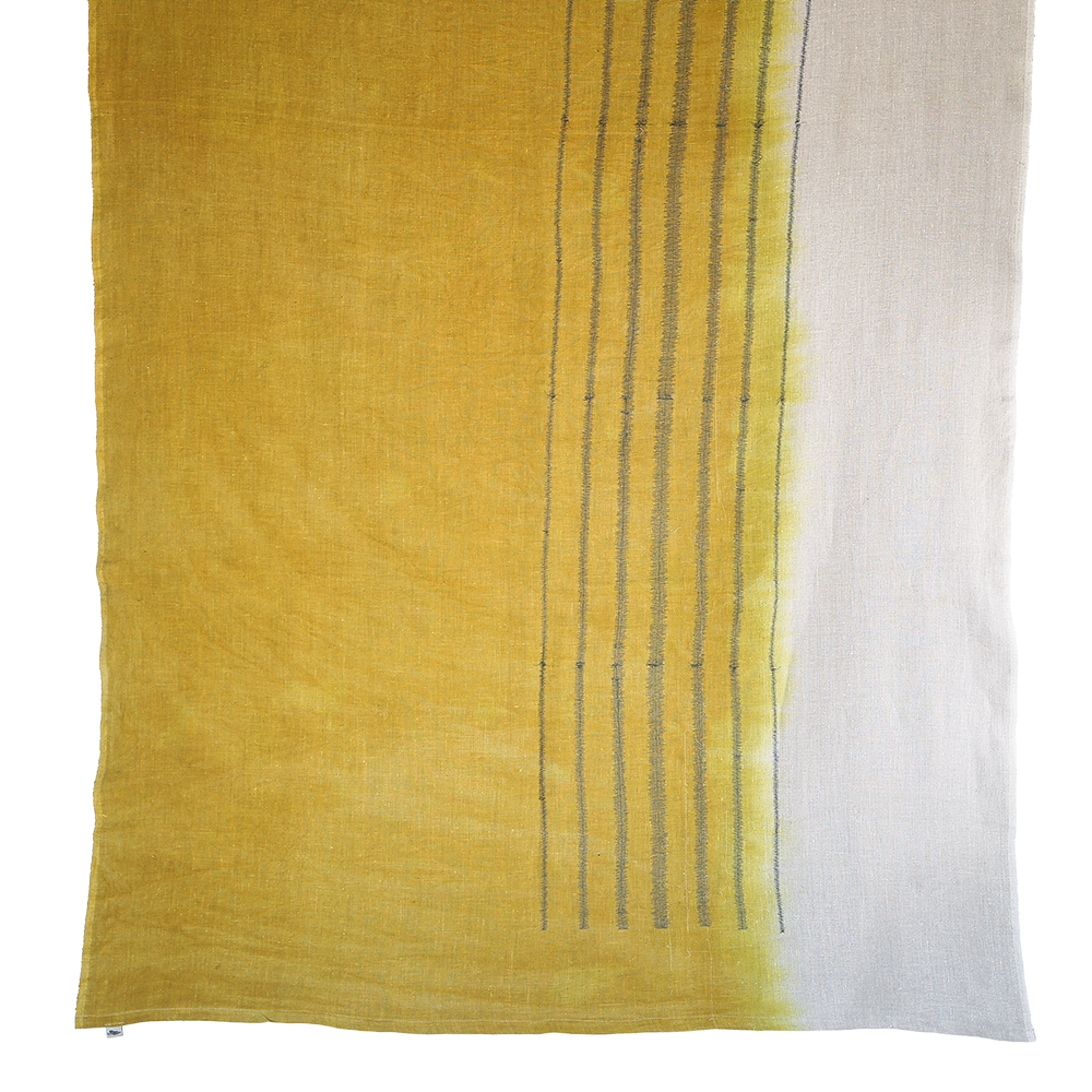 Charcoal Stripe Embroidered Throw