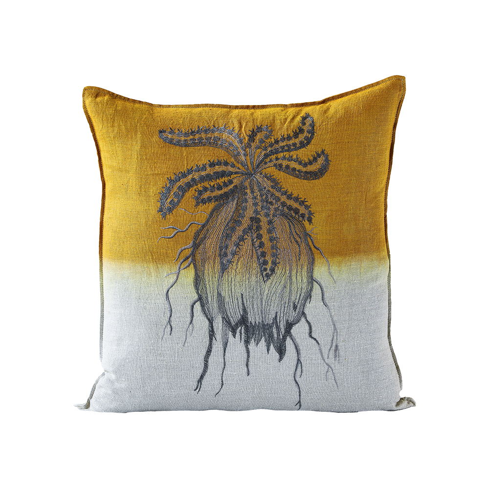 Caterpillar Euphorbia Embroidered Cushion