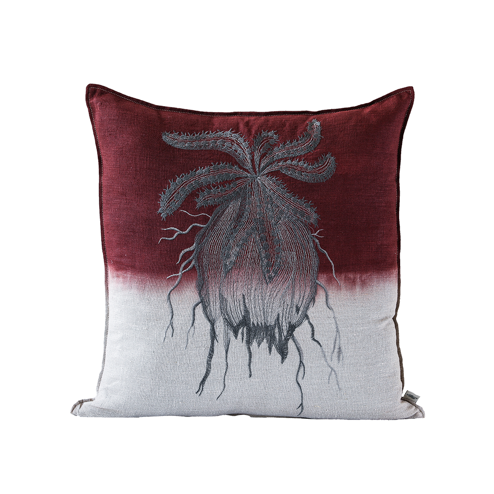 Caterpillar Euphorbia Embroidered Cushion