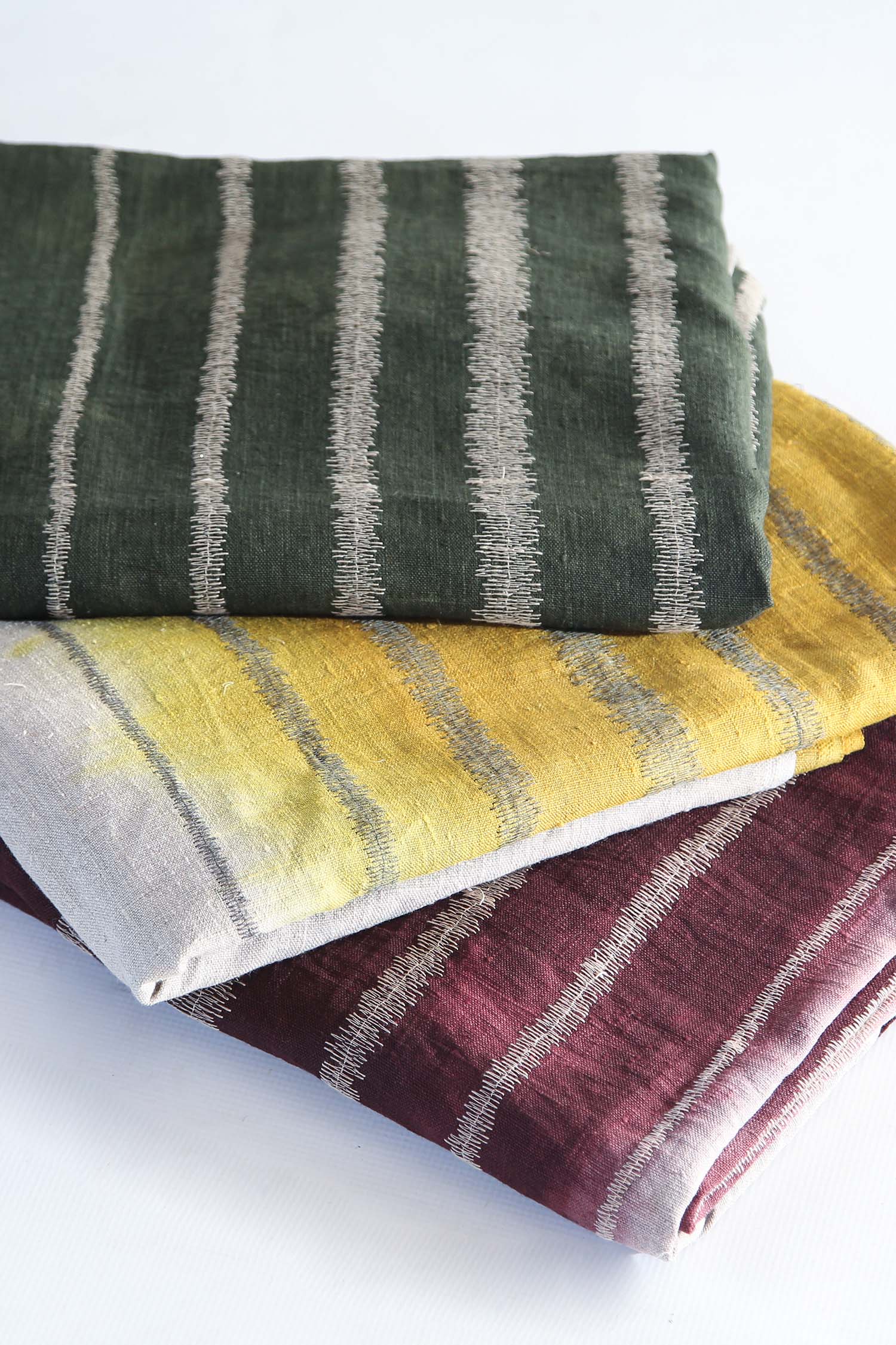 Stone Stripe Embroidered Throw