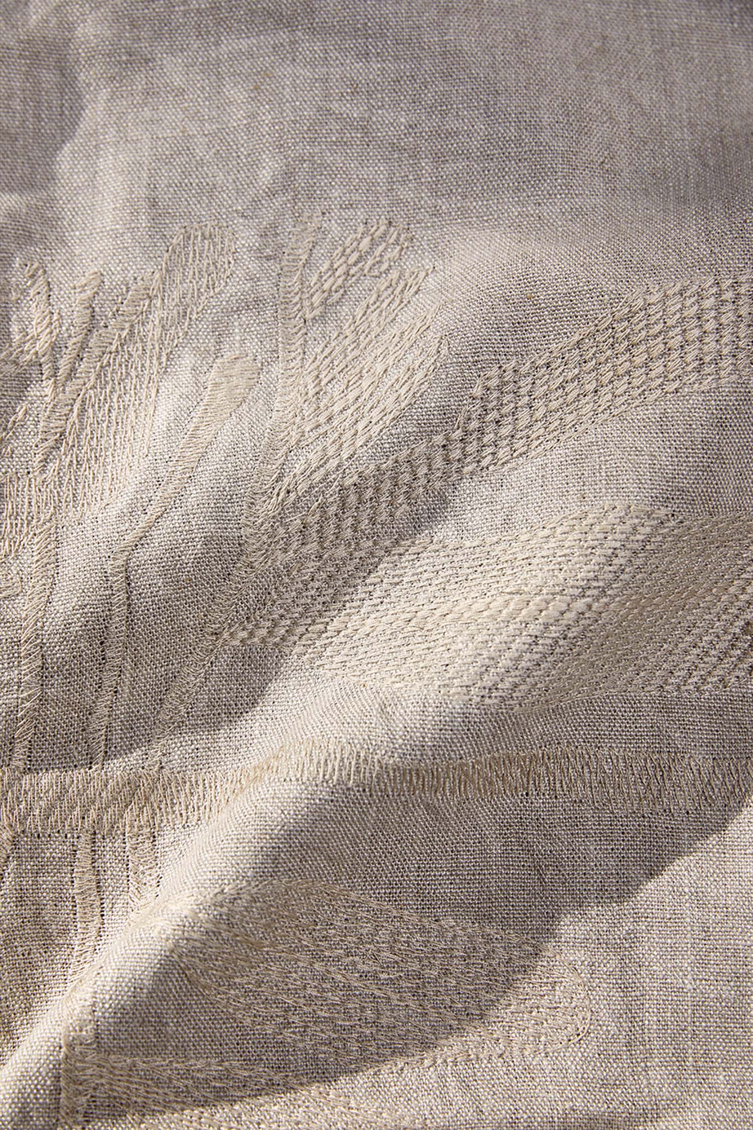Stone Leaf Embroidered Throw