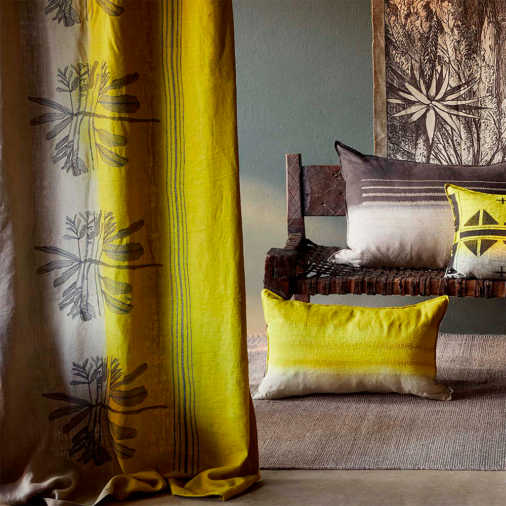 Charcoal Leaf Embroidered Throw