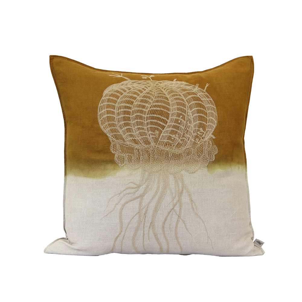 Melon Euphorbia Embroidered Cushion