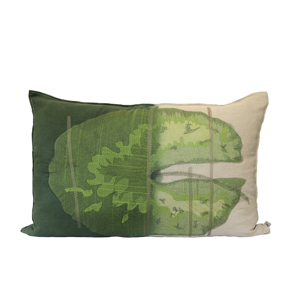 Okavango Green Embroidered Cushion