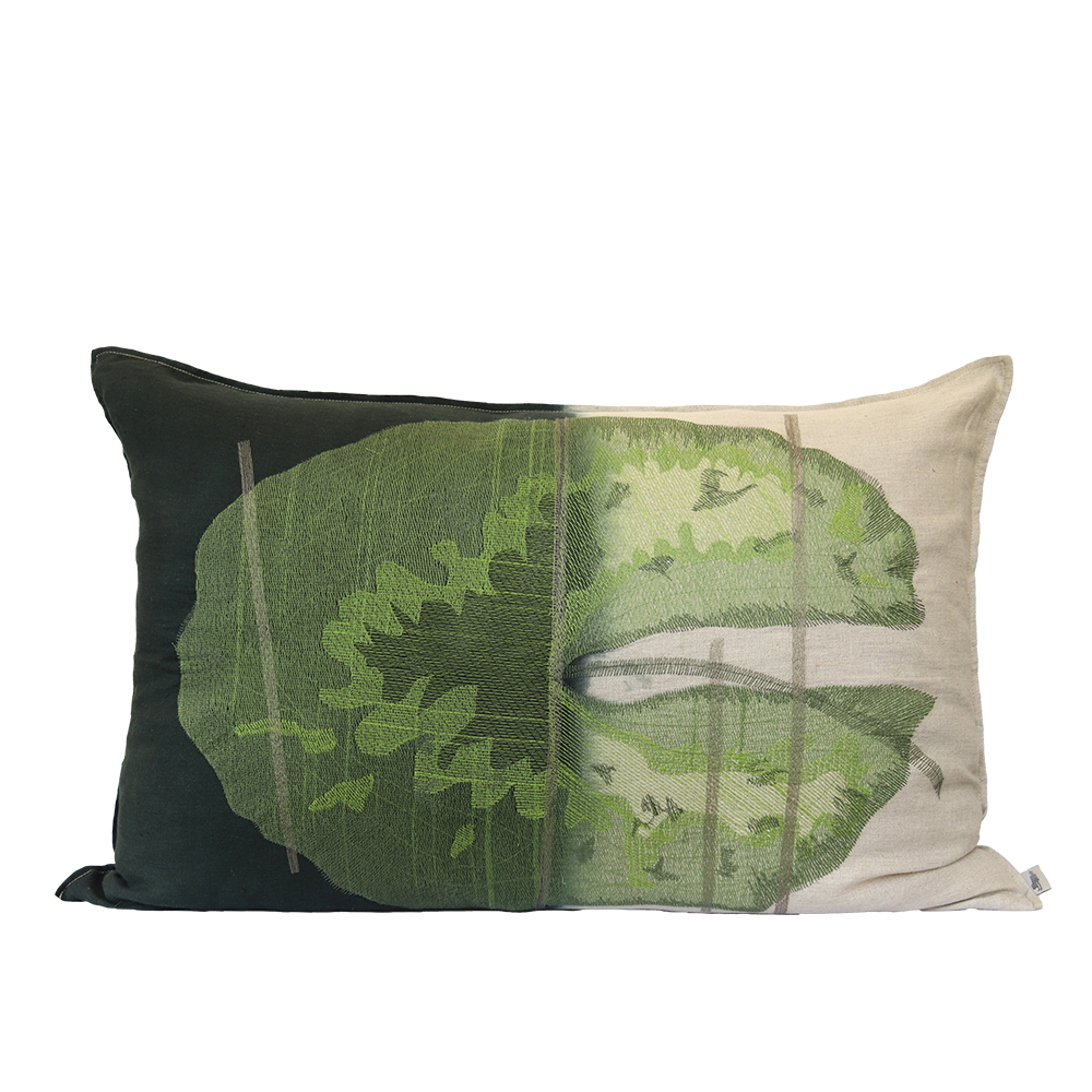 Okavango Green Embroidered Cushion