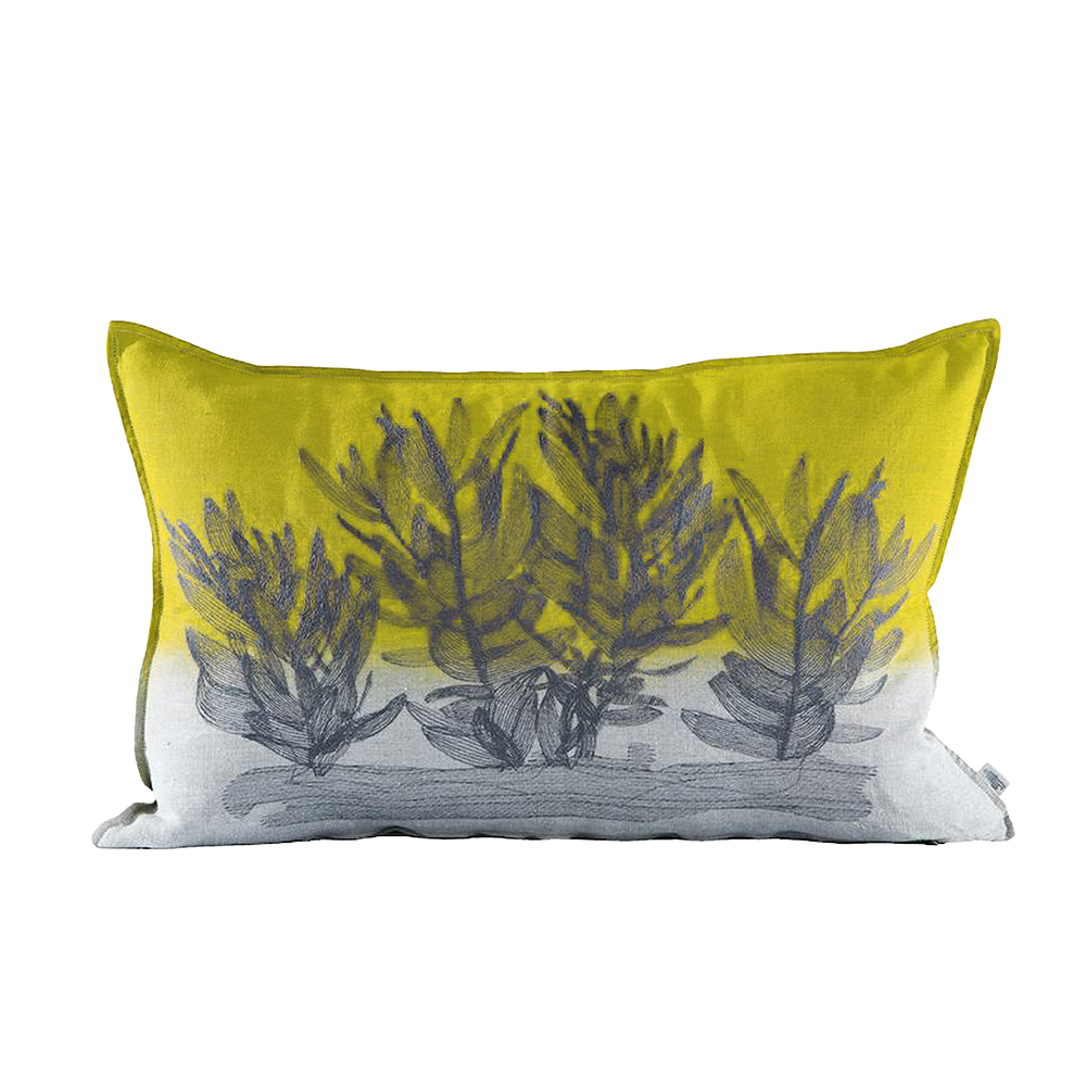 Protea Bos Cushion, Embroidered and Dyed
