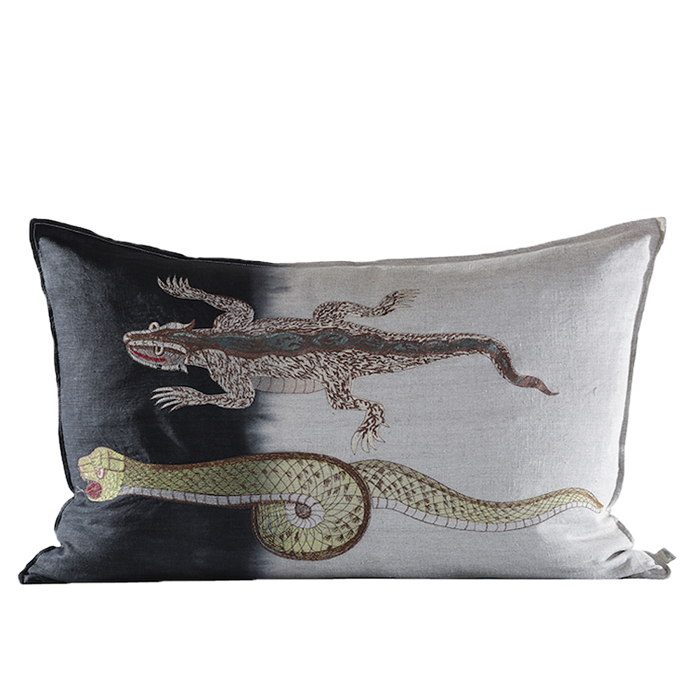 Snake Cushion, Embroidered