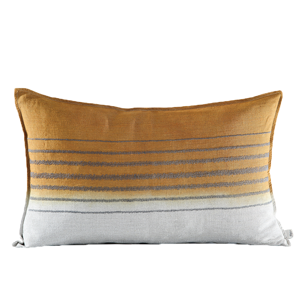 Stripe Charcoal Embroidered Cushion