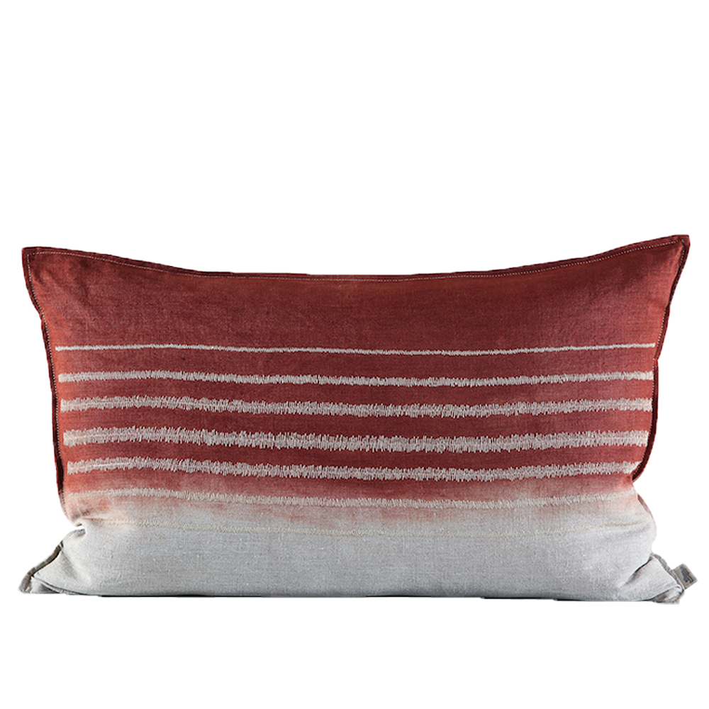Stripe Stone Embroidered Cushion