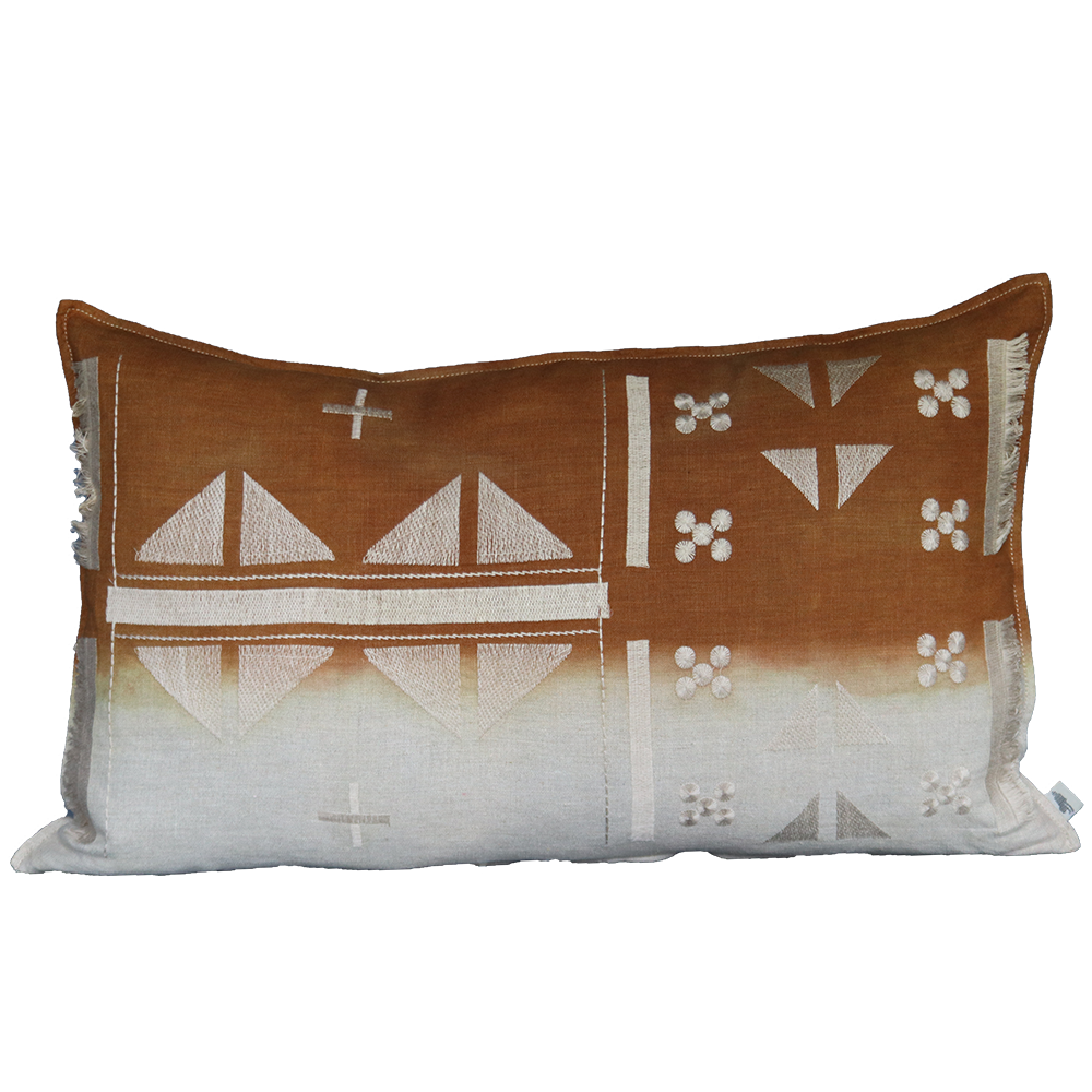 Embroidered Tlokwa Cushion Stone