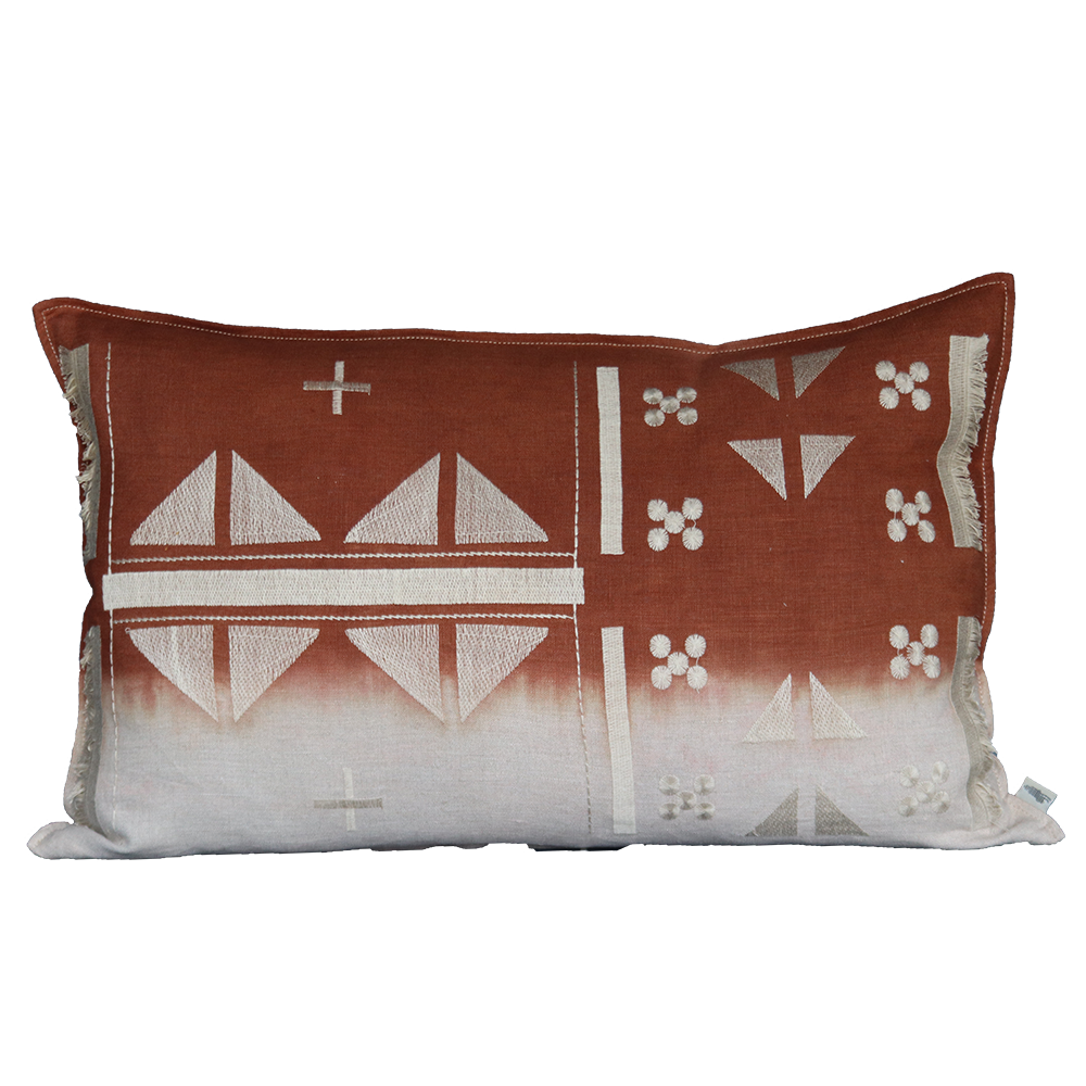 Embroidered Tlokwa Cushion Stone