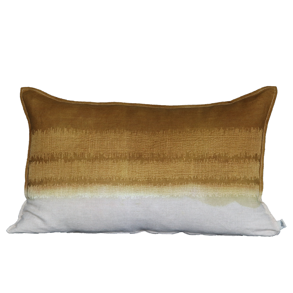 Variegated Stripe PFD Embroidered Cushion