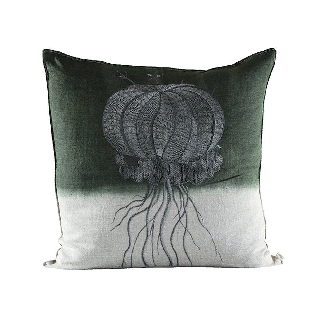 Melon Euphorbia Embroidered Cushion