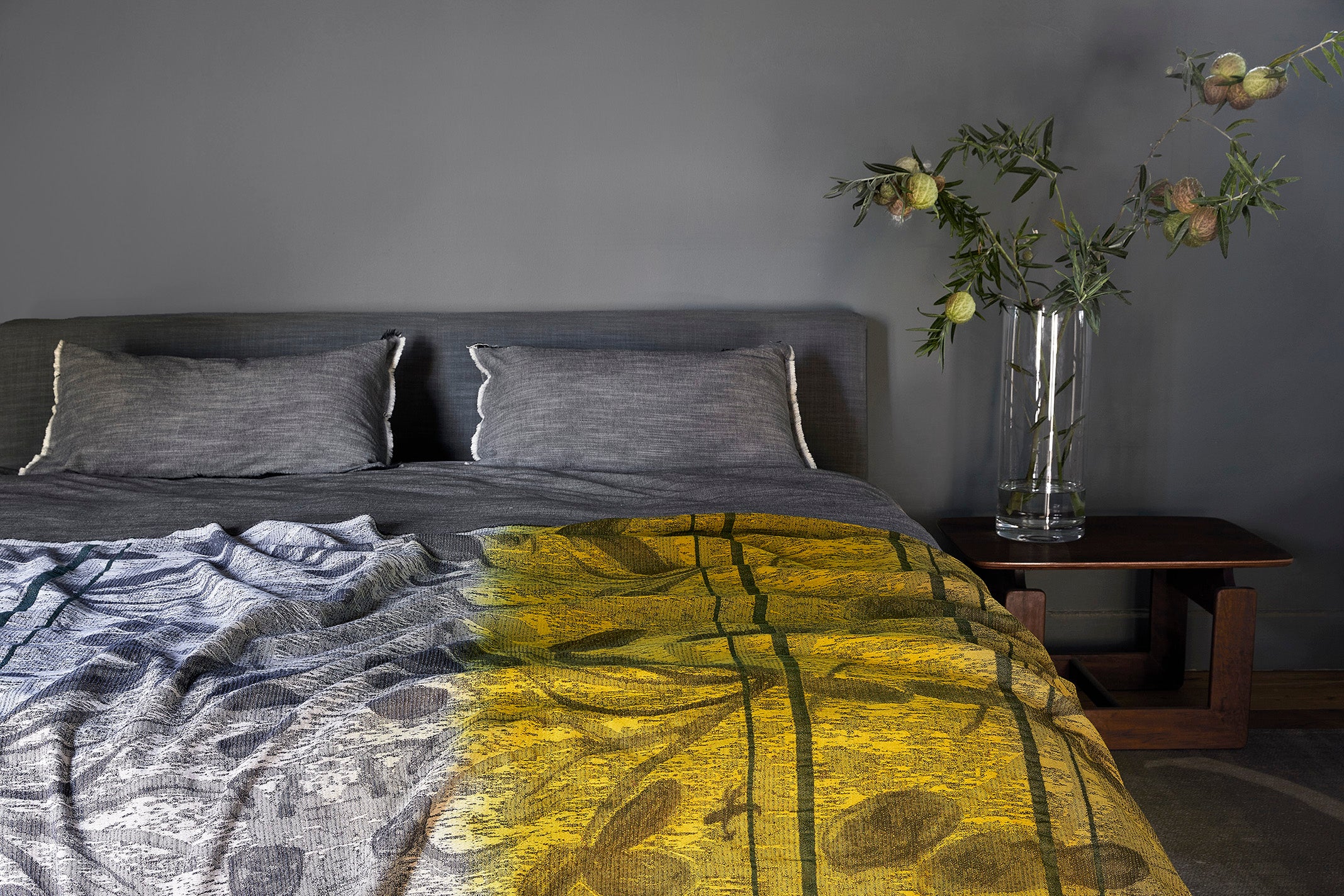 Green Watercolour Jacquard Throw