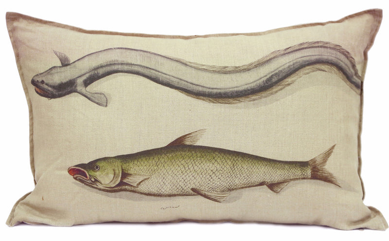 Yellow Fish Cushion, Printed
