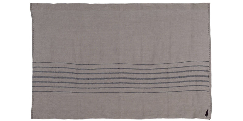 Stripe Throw Charcoal on Stone